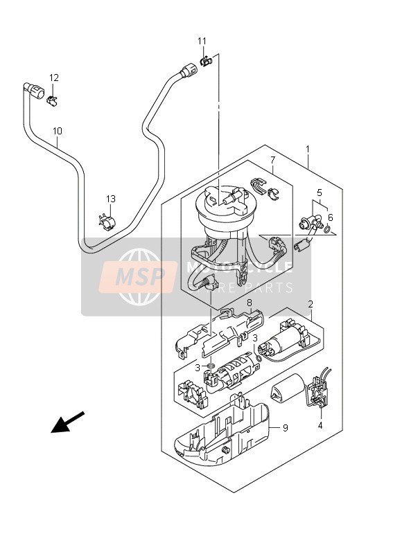 Suzuki AN650A BURGMAN EXECUTIVE 2011 Fuel Pump for a 2011 Suzuki AN650A BURGMAN EXECUTIVE